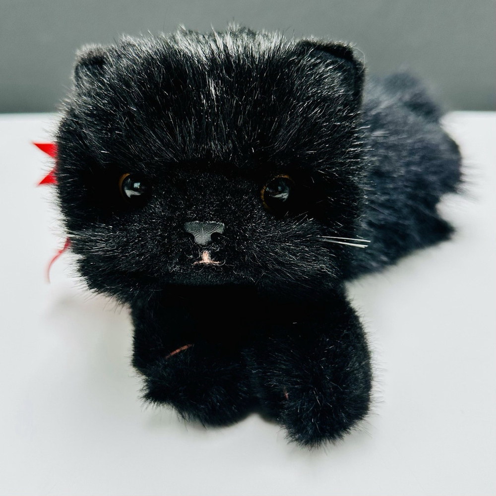 Vintage Ty Classic "Licorice" Beanie Buddy 14” Plush Black Persian Cat 1997 - Picture 3 of 12